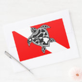 Hawaii Turtle Dive Flag Rechteckiger Aufkleber (Umschlag)