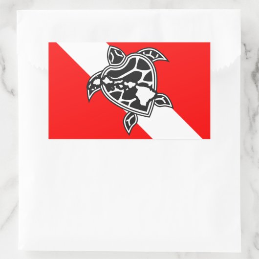 Hawaii Turtle Dive Flag Rechteckiger Aufkleber (Tasche)