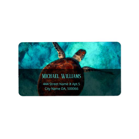 Hawaii Turtle Honu Adressaufkleber (Vorne)