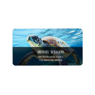 Hawaii Turtle Honu Adressaufkleber