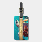 Hawaii Turtle Honu Personalisiert Gepäckanhänger (Vorderseite vertikal)