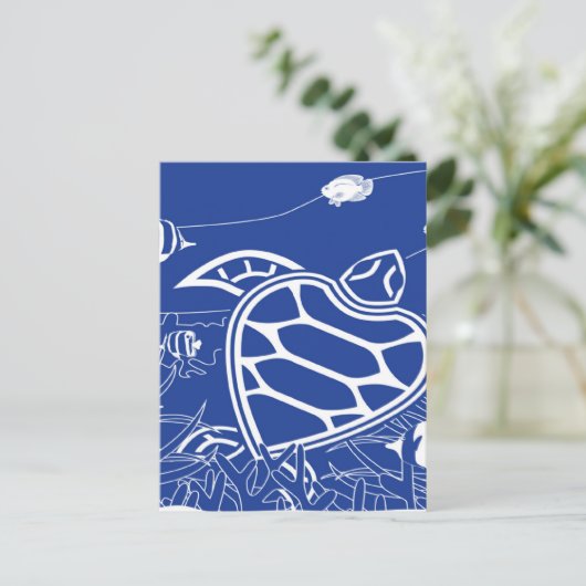 Hawaii Turtle - Honu Postkarte (Stehend Vorderseite)