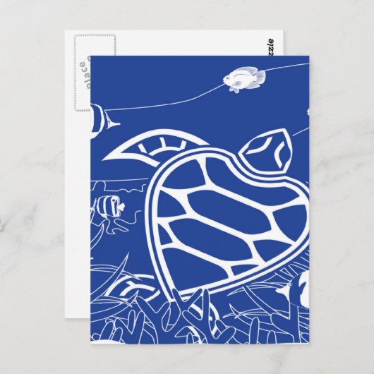 Hawaii Turtle - Honu Postkarte (Vorne/Hinten)