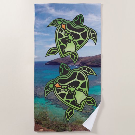 Hawaii-Turtle-Inseln Strandtuch (Vorderseite)