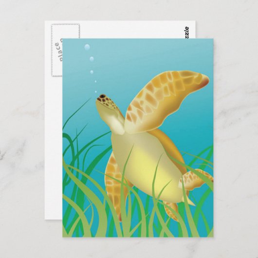 Hawaii Turtle Postkarte (Vorne/Hinten)