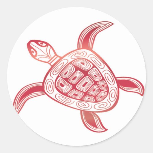 Hawaii Turtle Runder Aufkleber (Vorderseite)