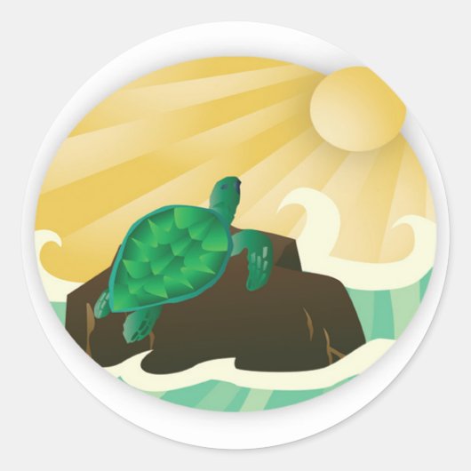Hawaii Turtle Runder Aufkleber (Vorderseite)
