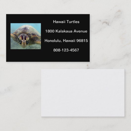 Hawaii Turtle Visitenkarte (Vorne/Hinten)
