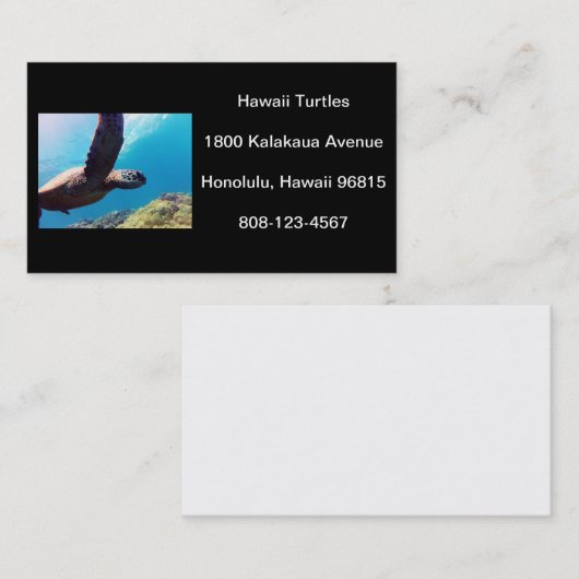 Hawaii Turtle Visitenkarte (Vorne/Hinten)