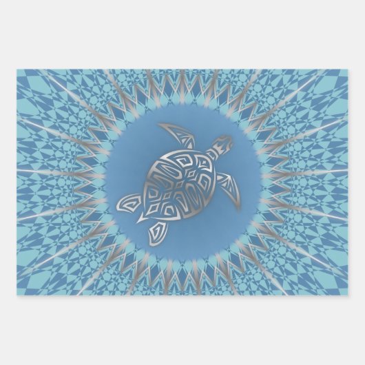 Hawaii Turtles Martim Nautical Geschenkpapier Set (Vorderseite 2)