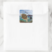 Hawaii Turtles Quadratischer Aufkleber (Tasche)