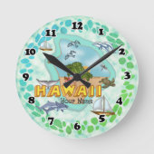 Hawaii-Uhr Runde Wanduhr (Vorderseite)