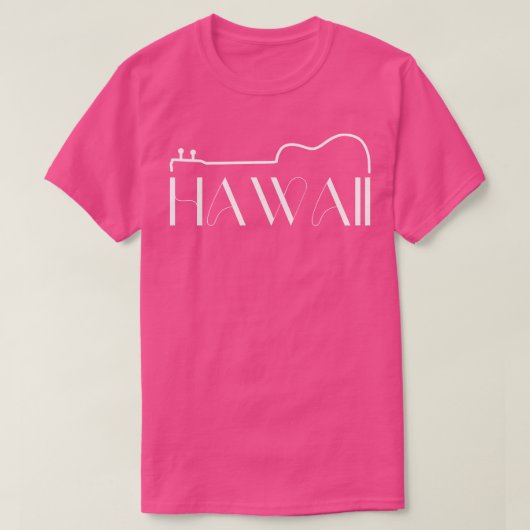 Hawaii Uke Ukulele White Text TShirt (Design vorne)