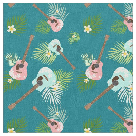 Hawaii Ukulele Floral Stoff (Nahaufnahme)