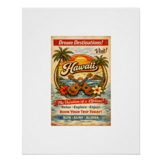 Hawaii & Ukulele Poster