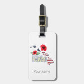 Hawaii United Staaten Retro Staat Map USA Souvenir Gepäckanhänger (Vorderseite vertikal)