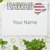 Hawaii United Staaten Retro Staat Map USA Souvenir Geschirrtuch (Gefaltet)