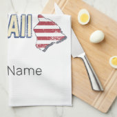 Hawaii United Staaten Retro Staat Map USA Souvenir Geschirrtuch (Viertel Falte)