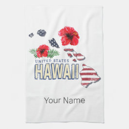 Hawaii United Staaten Retro Staat Map USA Souvenir Geschirrtuch