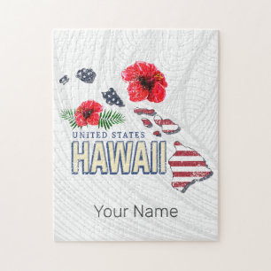 Hawaii United Staaten Retro Staat Map USA Souvenir Puzzle
