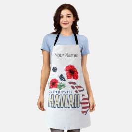 Hawaii United Staaten Retro Staat Map USA Souvenir Schürze