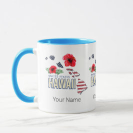 Hawaii United Staaten Retro Staat Map USA Souvenir Tasse