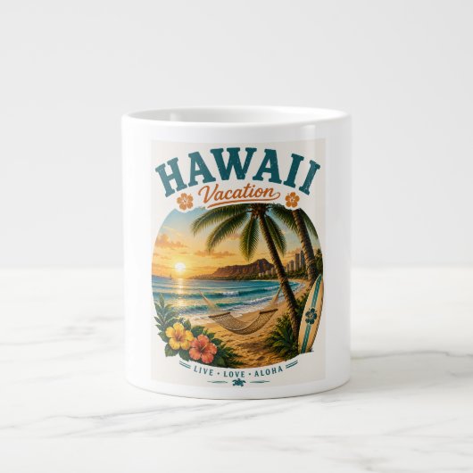 Hawaii Urlaub Jumbo-Tasse (Vorderseite)