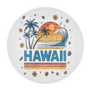 Hawaii-Urlaub-Sonnenuntergang 70er Strand Schneidebrett