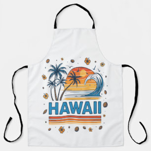 Hawaii-Urlaub-Sonnenuntergang 70er Strand Schürze
