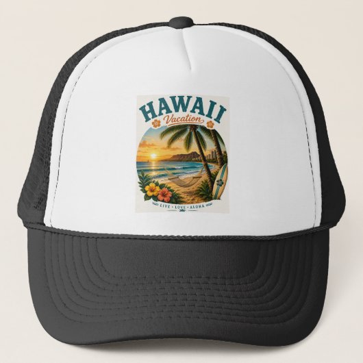 Hawaii Urlaub Truckerkappe (Vorderseite)