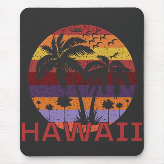 Hawaii US Vintag Palm Trees Travel Mousepad (Vorne)