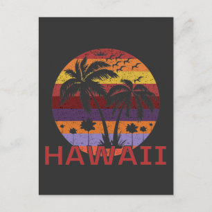 Hawaii US Vintage Palmen Reise Postkarte