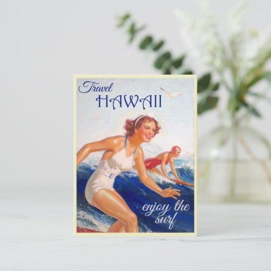 Hawaii US Womf Vintage Reise Postkarte (Stehend Vorderseite)