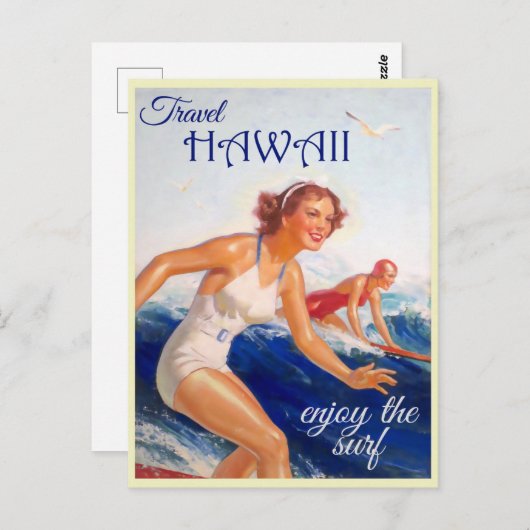 Hawaii US Womf Vintage Reise Postkarte (Vorne/Hinten)