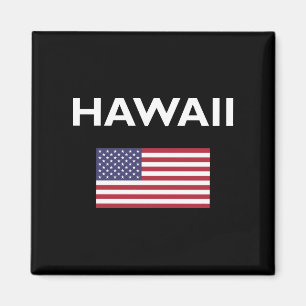 Hawaii USA American Flag Dark Color Magnet