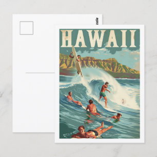 Hawaii USA Amerika Vintage Berühmter Reiseort Postkarte