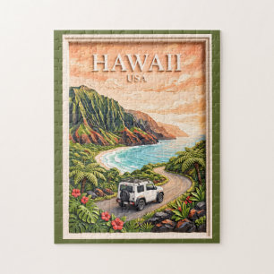 Hawaii USA Roadtrip Vintage 3D Texturlandschaft Puzzle