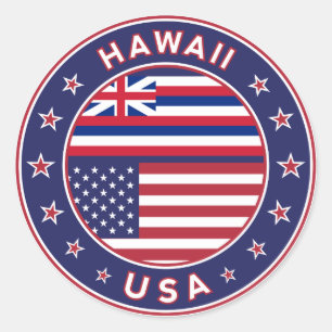 Hawaii, USA Staaten, Hawaii Aufkleber, Runder Aufkleber