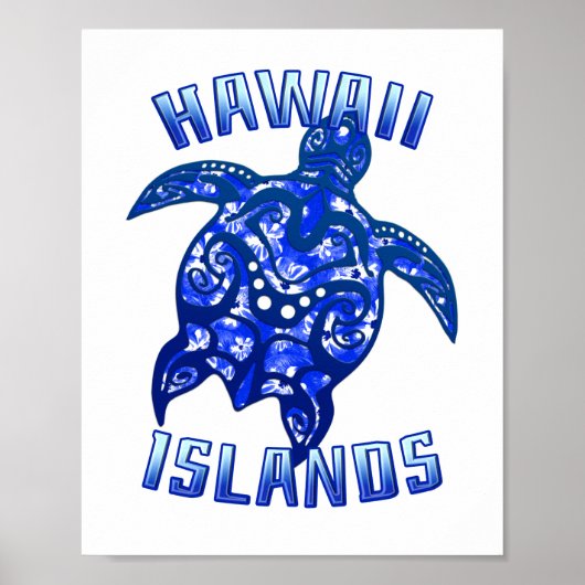 Hawaii Vacation Tribal Turtle Poster (Vorne)