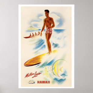 Hawaii Vereinigte Staaten von Amerika Vintage-Reis Poster