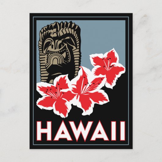 hawaii vereinte Staaten usa art Deko Retro Reise Postkarte (Vorderseite)