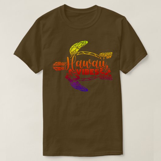 Hawaii Vibes Sea Turtle Island Summer Aloha T-Shirt (Design vorne)