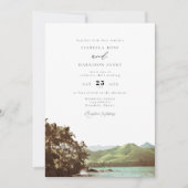HAWAII Vintag Beach Ocean Palm Tree Wedding Einladung (Vorderseite)