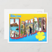 Hawaii Vintag Big Letters Postcard Postkarte (Vorne/Hinten)