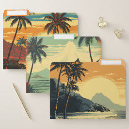 Hawaii Vintag Look File Folders Papiermappe