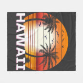 Hawaii Vintag Palm Trees Summer Beach Fleecedecke (Vorderseite (Horizontal))
