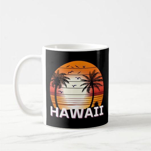 Hawaii Vintag Palm Trees Summer Beach Kaffeetasse (Links)