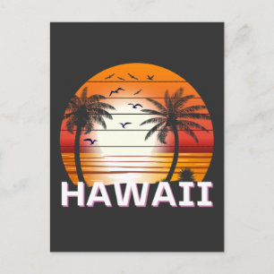 Hawaii Vintag Palm Trees Summer Beach Postkarte