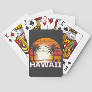 Hawaii Vintag Palm Trees Summer Beach Spielkarten