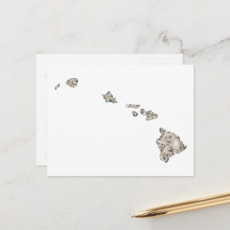 Hawaii Vintag Picture Map Staat Chart Postkarte